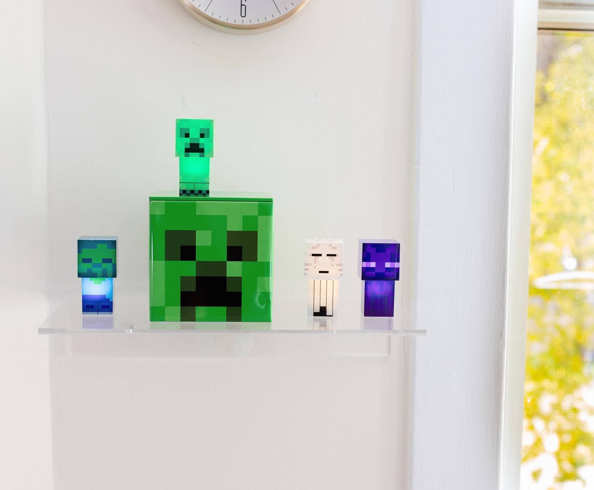 Alt View 4. Ukonic - Minecraft Creeper Tin Storage Box Cube Organizer with Lid | 4 Inches - Green.