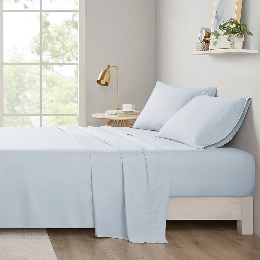 Alt View 1. Gracie Mills - Gracie Mills Ruby All-Season Microfiber Soft Touch Sheet Set - Blue.