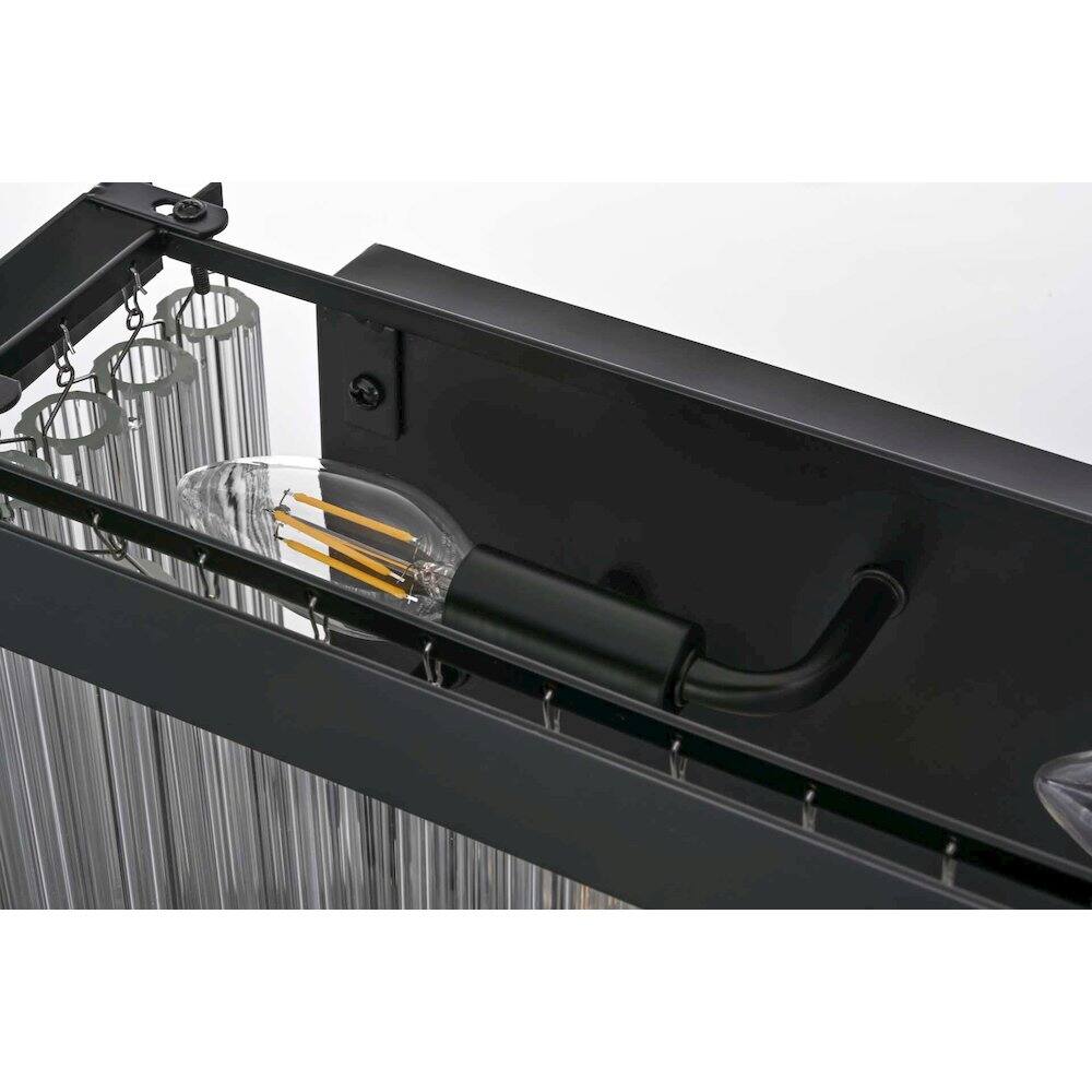 Alt View 1. Elegant Lighting - Harlow 34 inch Wall Sconce in Black - Black.