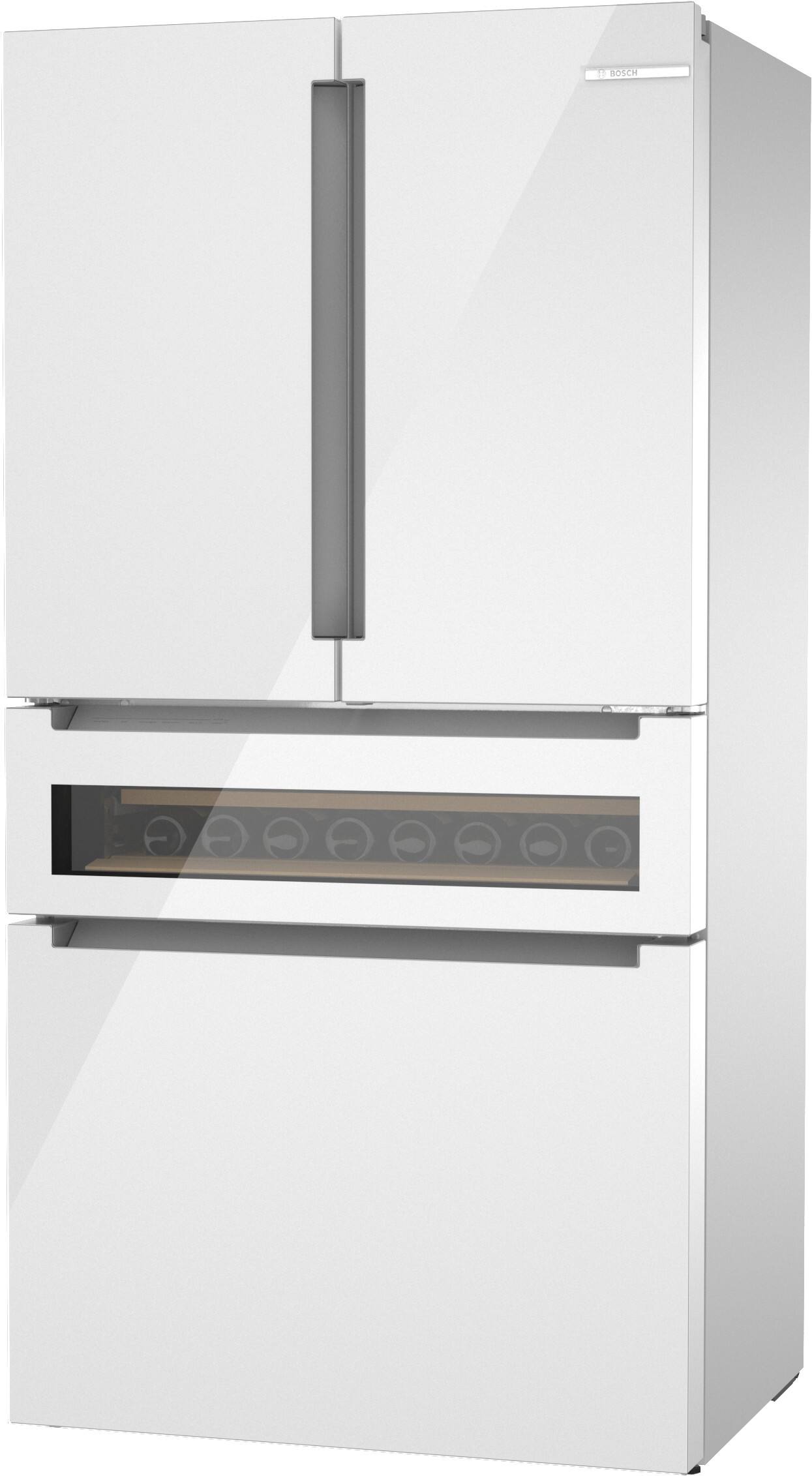 Alt View 9. Bosch - 800 Series 36 in. Wide 20.5 Cu. Ft. French Door Bottom Freezer Freestanding Smart Refrigerator with Refreshment Center - White.