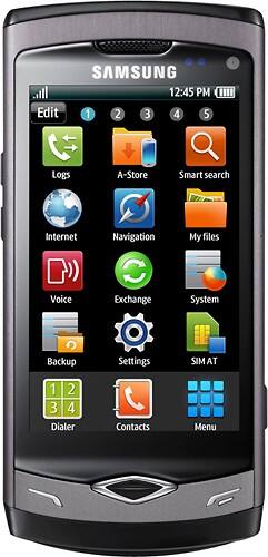 Front Standard. Samsung - S8500 Wave Mobile Phone (Unlocked) - Black/Gray.