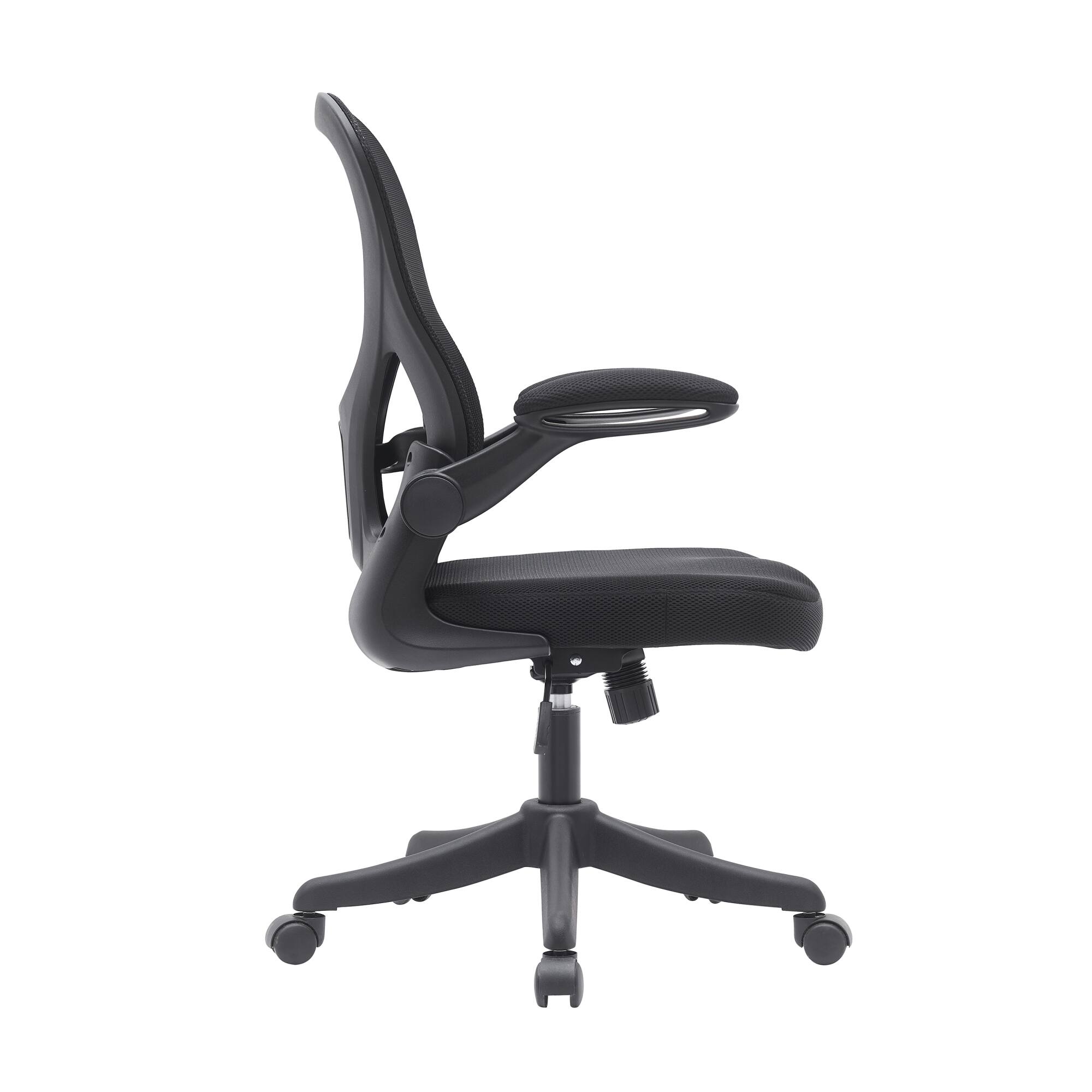Alt View 4. GOODSILO - Ergonomic Mesh Office Chair with Adjustable Lumbar Support and Flip-Up Arms for Enhanced Comfort - Black.