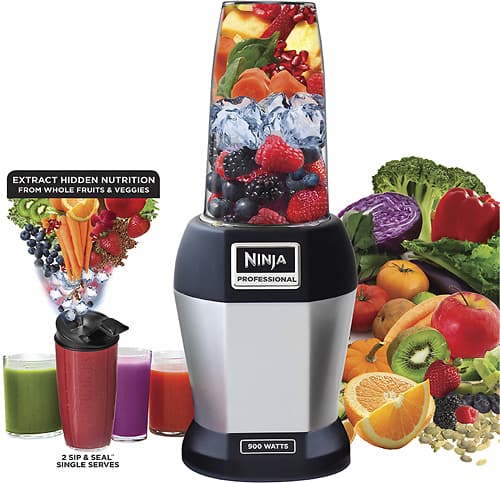 Alt View 16. Ninja - Nutri Ninja Pro Single Serve Blender - Black.