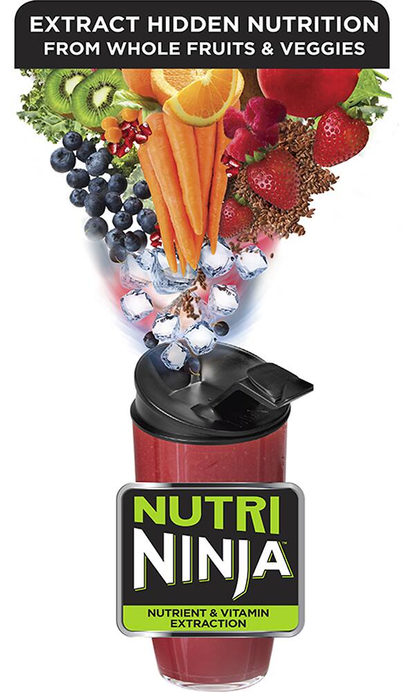 Alt View 17. Ninja - Nutri Ninja Pro Single Serve Blender - Black.