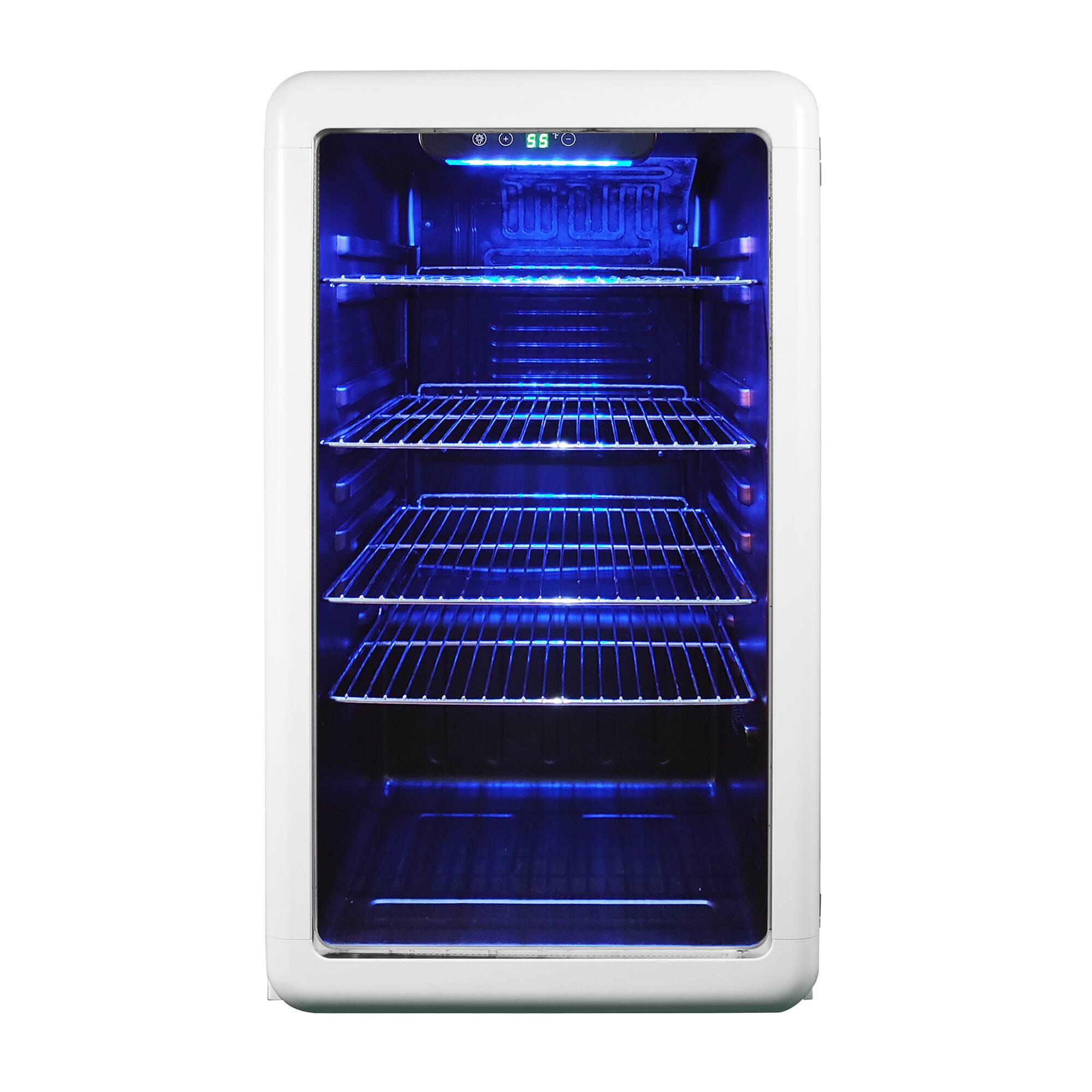 Front. Magic Chef - 3.4 cu. ft. Retro Beverage Cooler, in White - White.