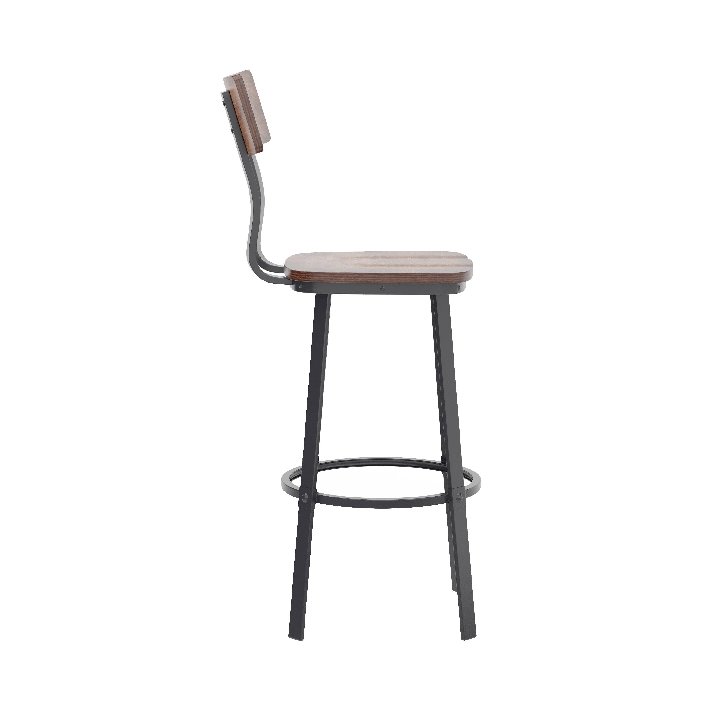 Alt View 7. Emma + Oliver - Restaurant Barstool with Wood Seat & Back and Powder Coat Frame - Antique Copper.