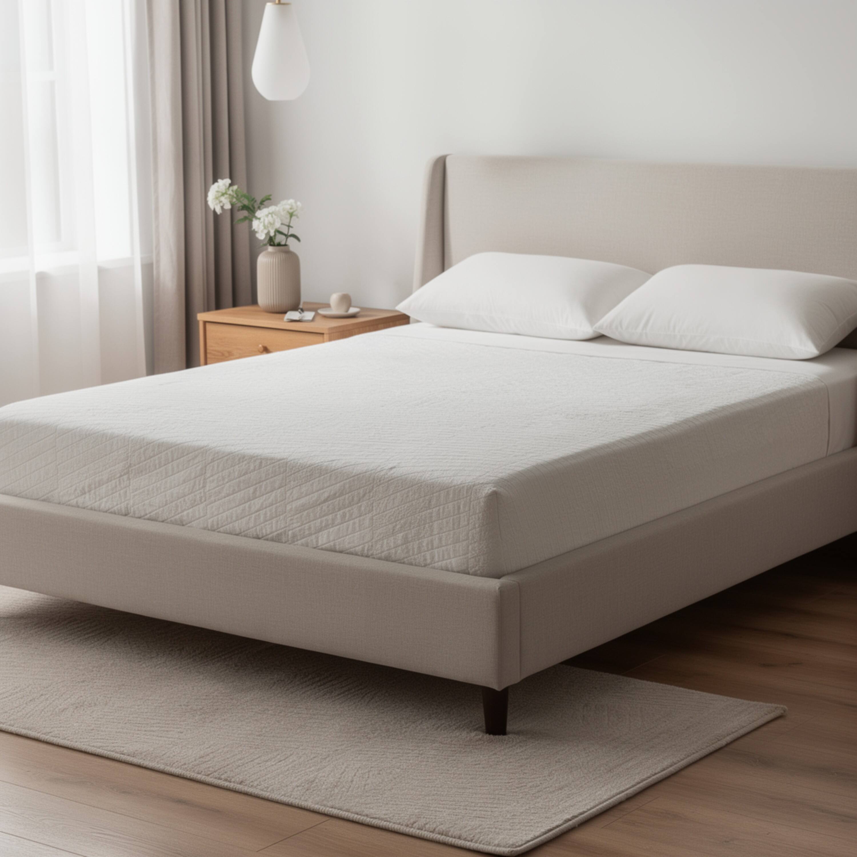Alt View 5. Manhattan Lane - Aysa Queen Size Mattress, Memory Foam,  Polyester Cover, 10 Inch - White.