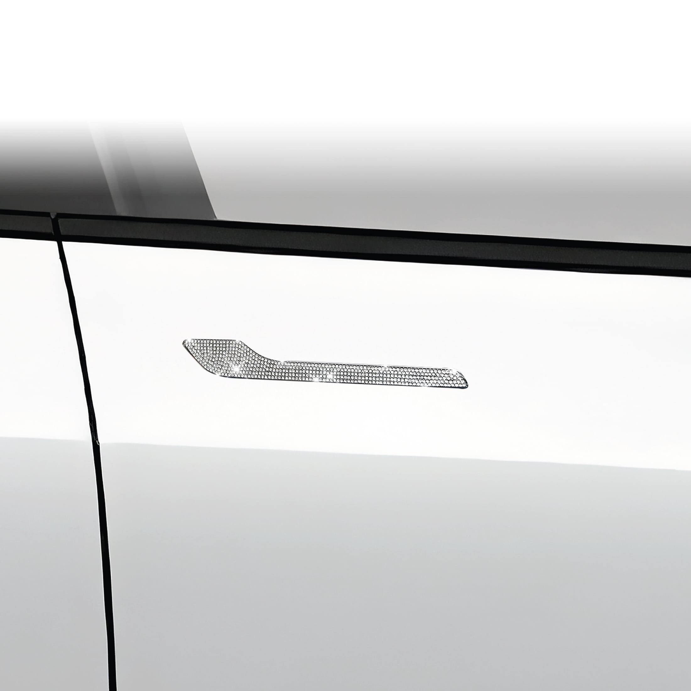 Angle. Digipower - Digipower Rhinestone Door Handle Covers for Tesla Model 3 & Y - 4-Piece Peel-and-Stick Trim.