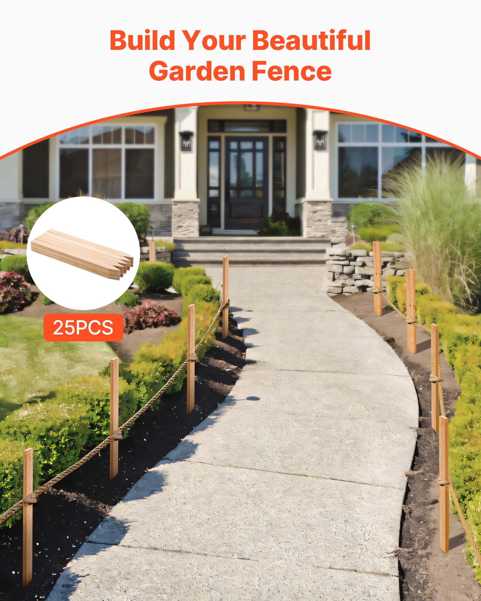 Build Your Beautiful Garden Fence  
25PCS