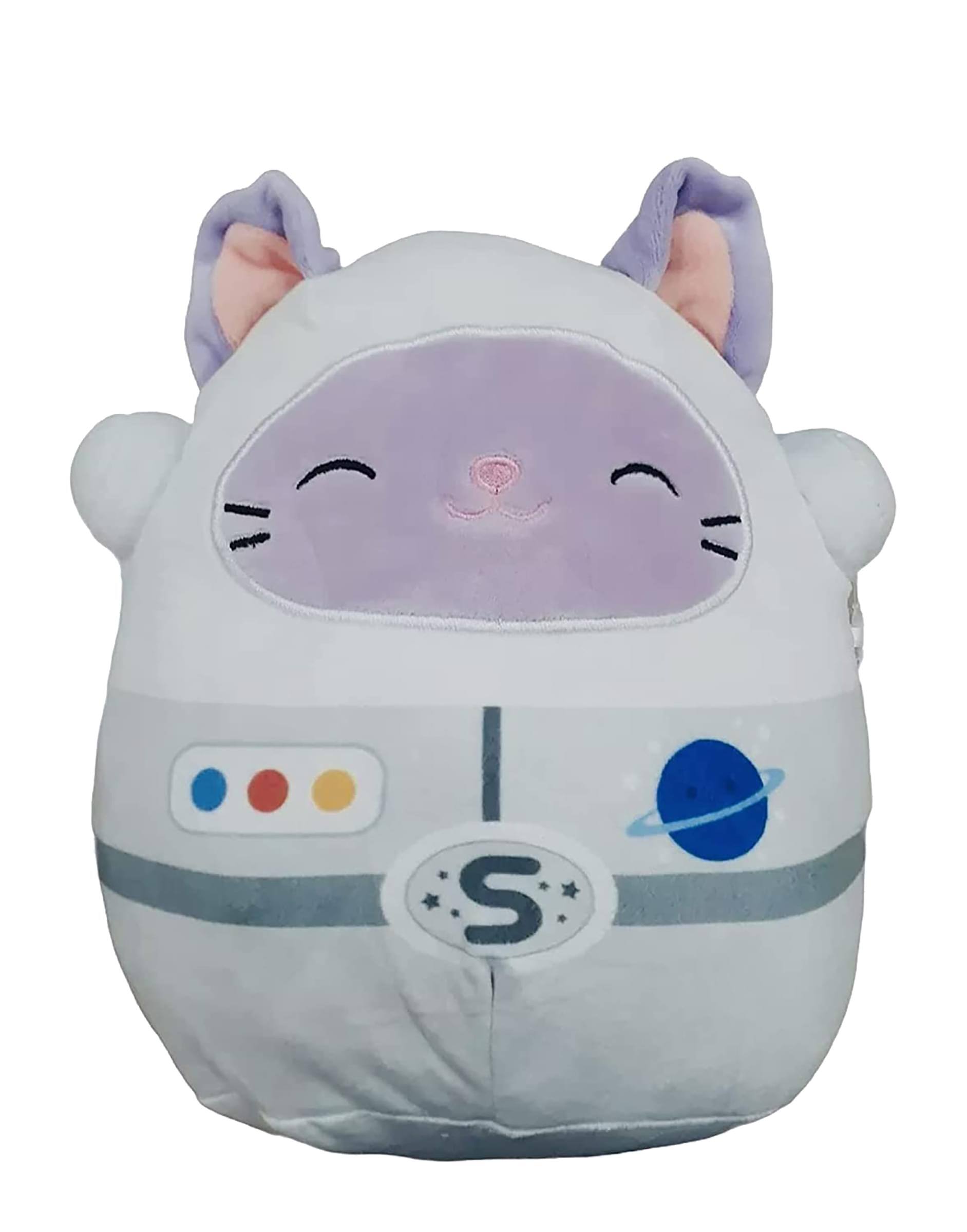 Front. Kellytoy - Squishmallow 5 Inch Space Plush | Brielle the Cat Astronaut - White.