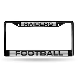 Rico Industries - Raiders Football Black Metal Laser Cut License Plate Frame - Multi