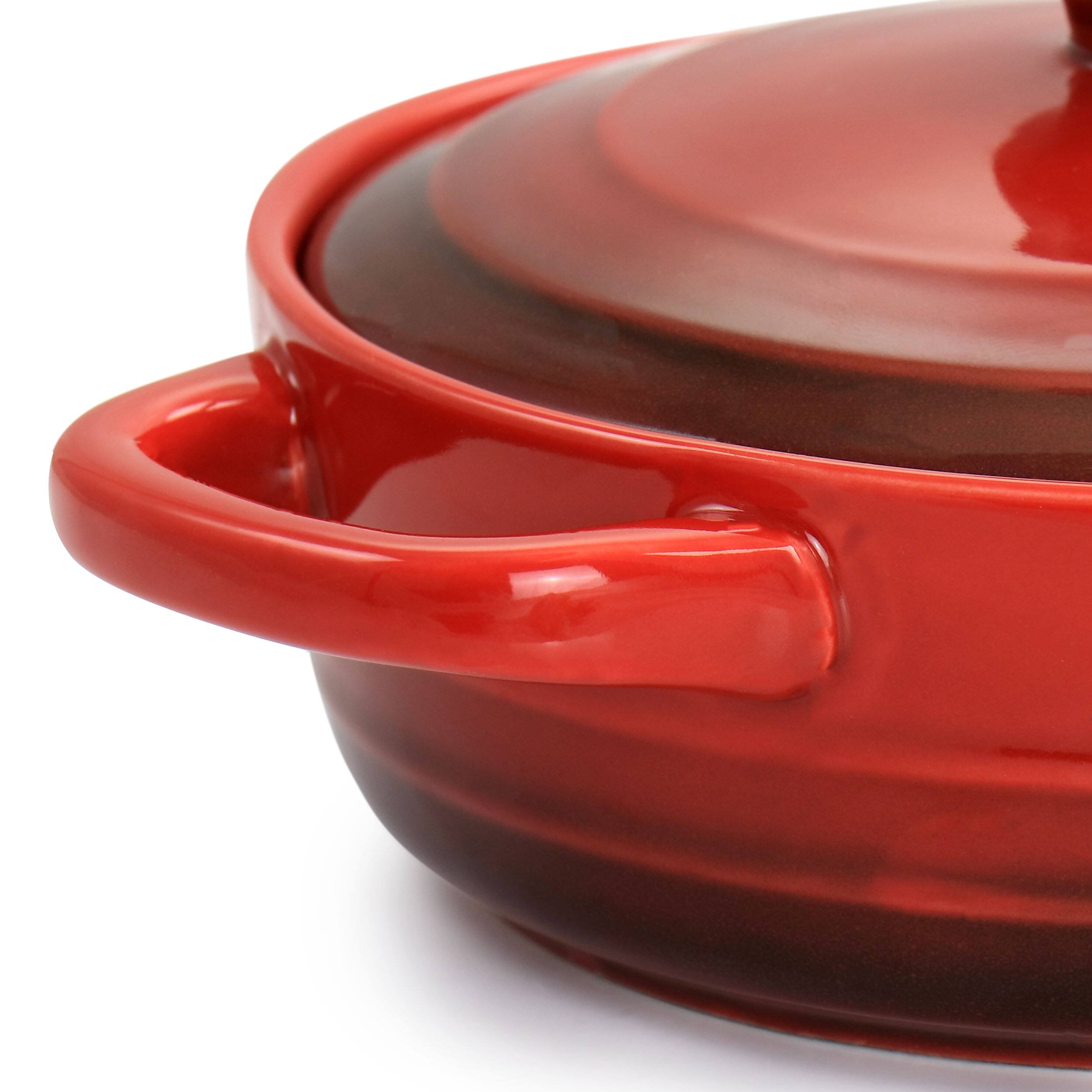Alt View 4. Crockpot - Crockpot Appleton 10oz Stoneware Mini Casserole Baker in Gradient Red.