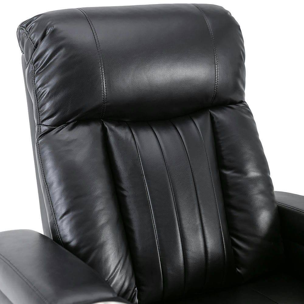 Back. Kadyn - Premium Power Recliner with Storage Arms, Cupholders, Swivel Tray Table & Phone Stand  - Black - Black.