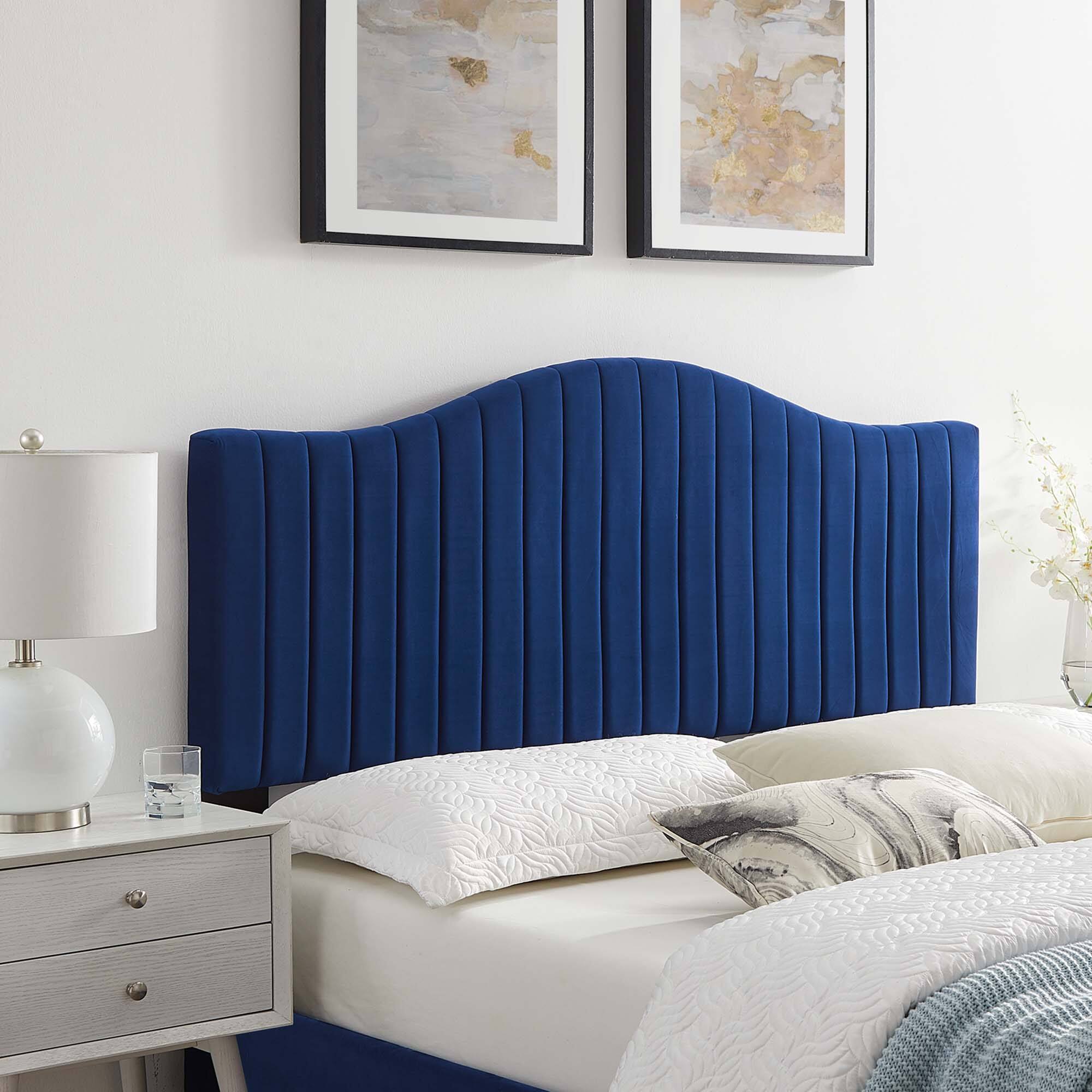 Alt View 4. Modway - Brielle Channel Tufted Performance Velvet King/California King Headboard by Modway - Navy.