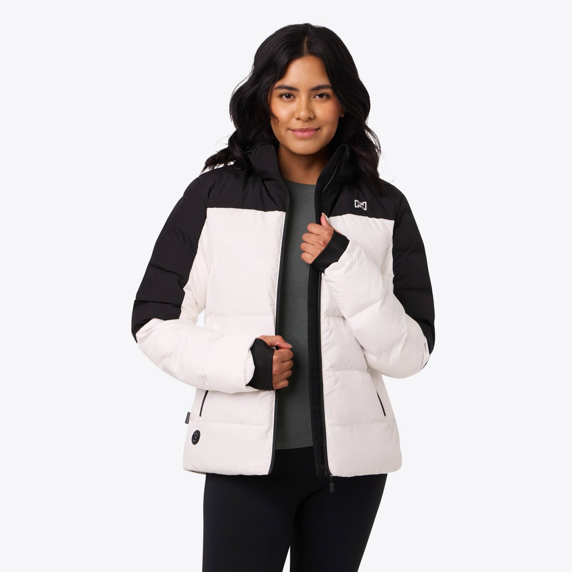 Front. Mobile Warming - Women's Crest 2.0 Heated Jacket - Black/White.
