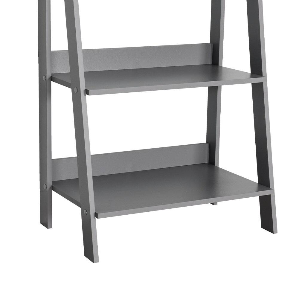 Alt View 1. Madesa - Madesa 5-Tier Ladder Shelf 24"L Free Standing Bookshelf for Home Office Study Room and Kitchen - Gray - Gray.