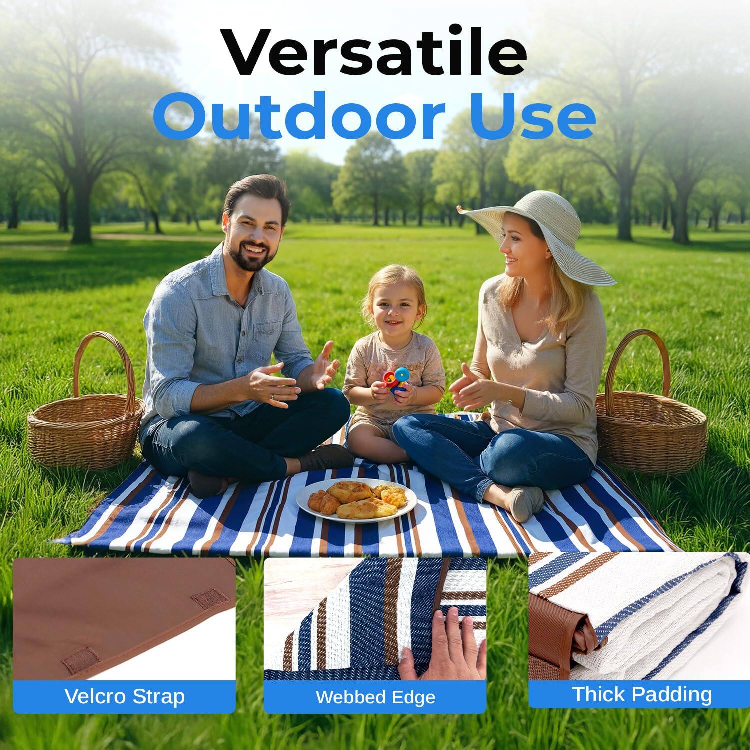 Versatile Outdoor Use

- Velcro Strap
- Webbed Edge
- Thick Padding
