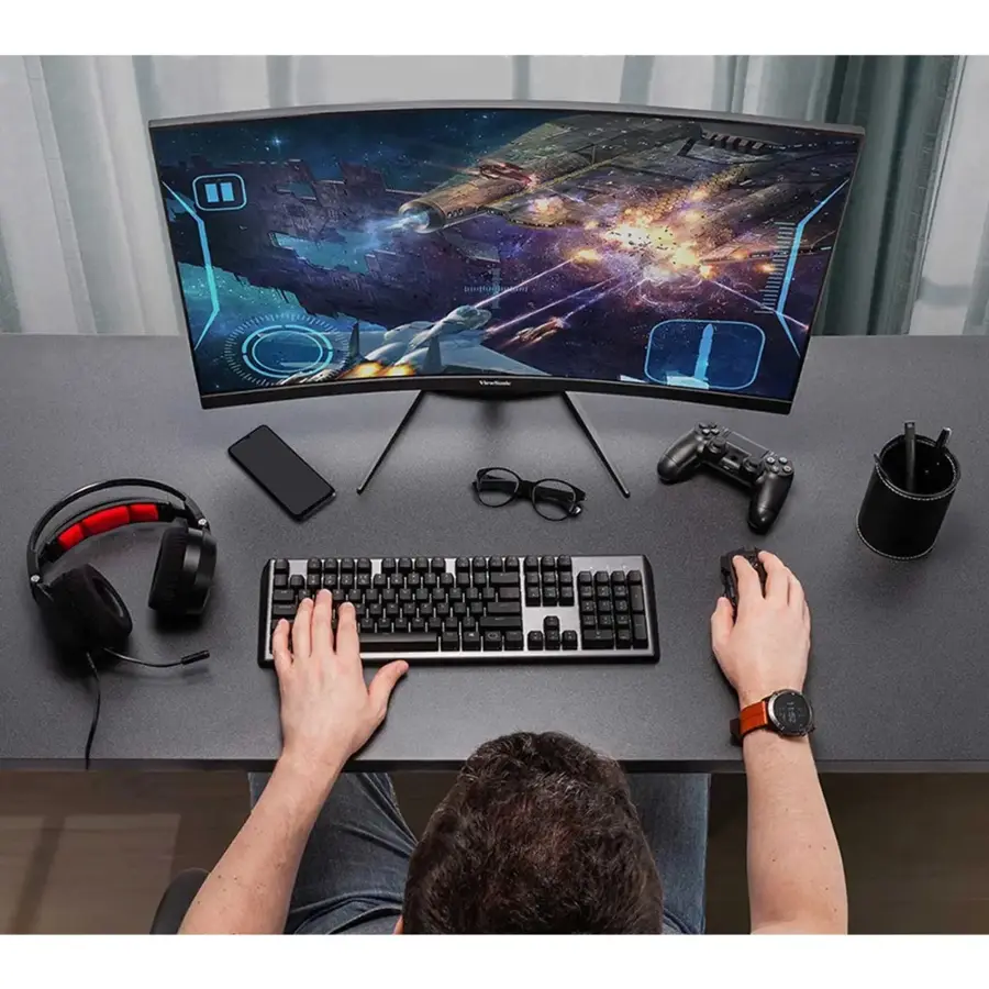 Alt View 40. ViewSonic - VX2718-PC-MHD 27" LCD Curved FHD Adaptive Sync Gaming Monitor (DisplayPort and HDMI) - Black.