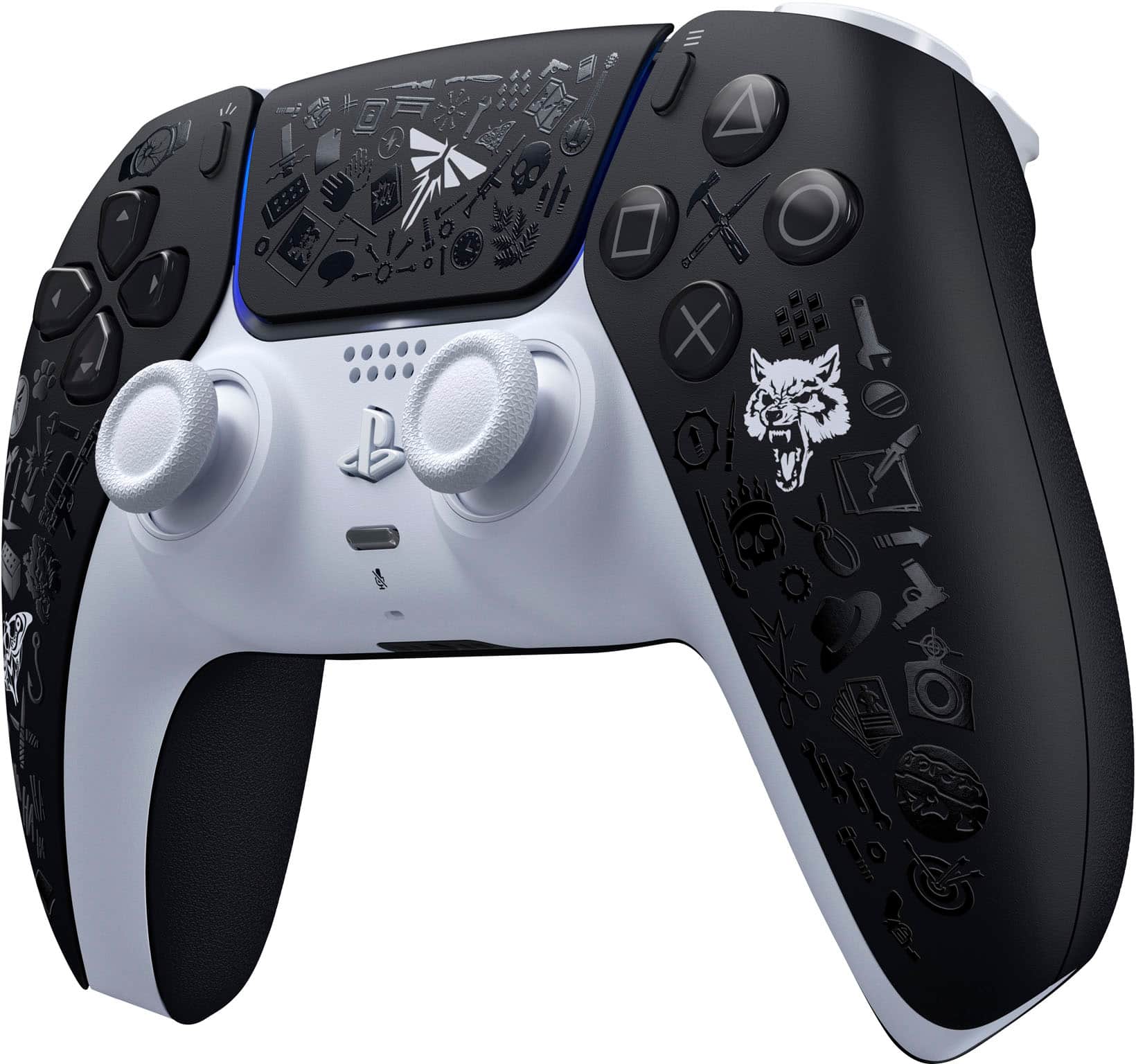 Angle. Sony - DualSense® wireless controller – The Last of Us™ Limited Edition - White / Black.