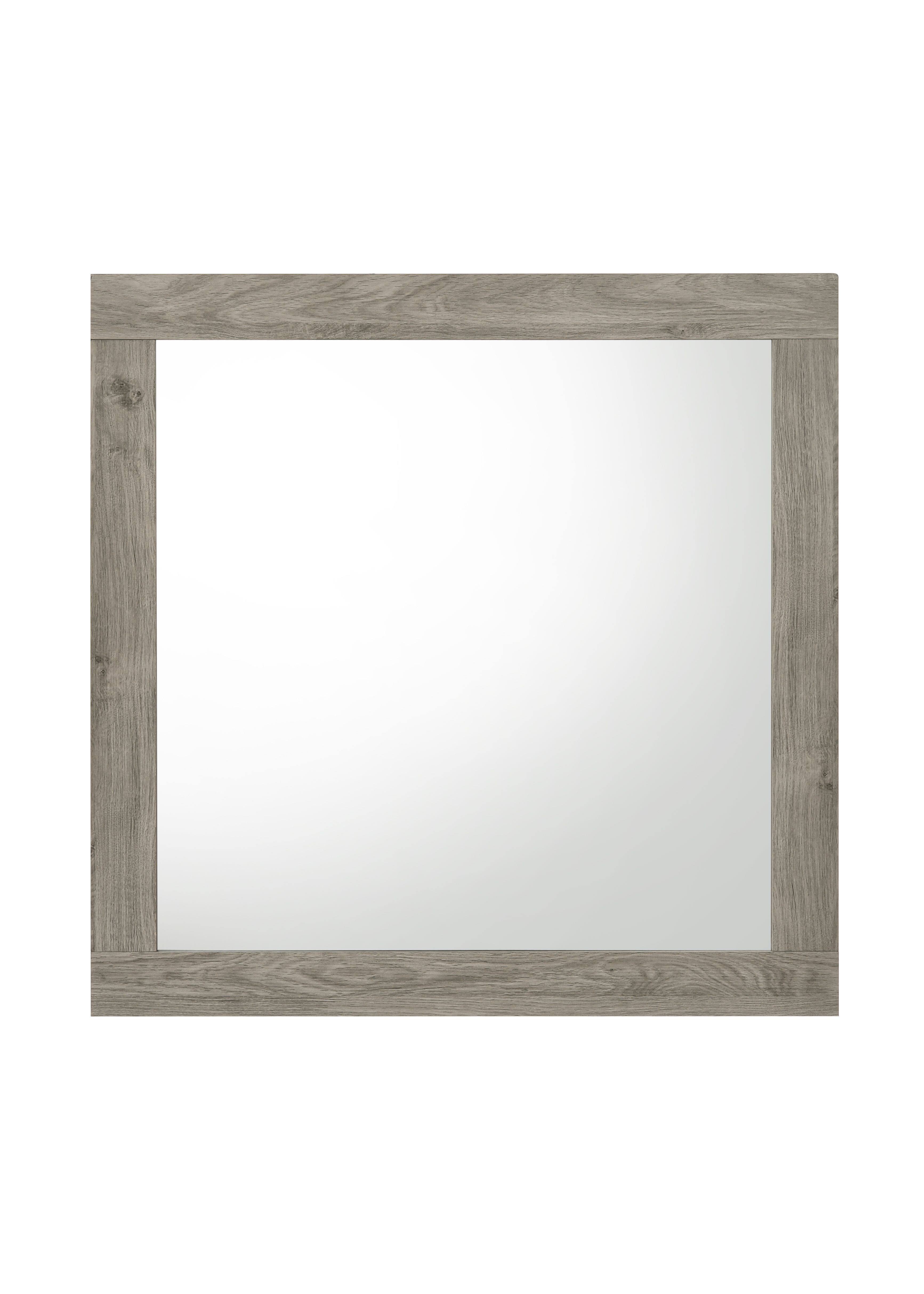 Back. TinyHomie - Mari Light Gray Finish Mirror.