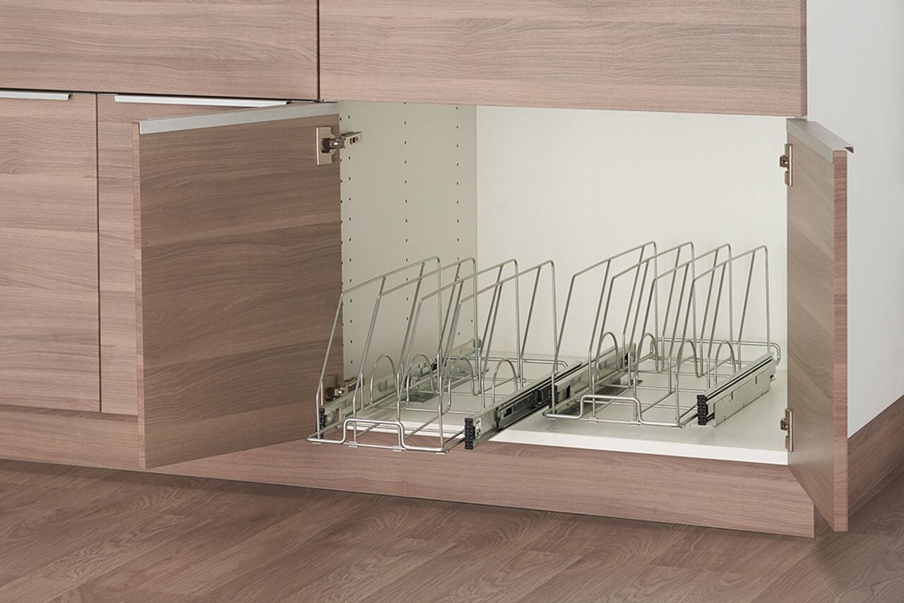 Alt View 14. TRINITY - PRO EcoStorage Sliding Bakeware Organizer 2-Pack Chrome - Chrome.