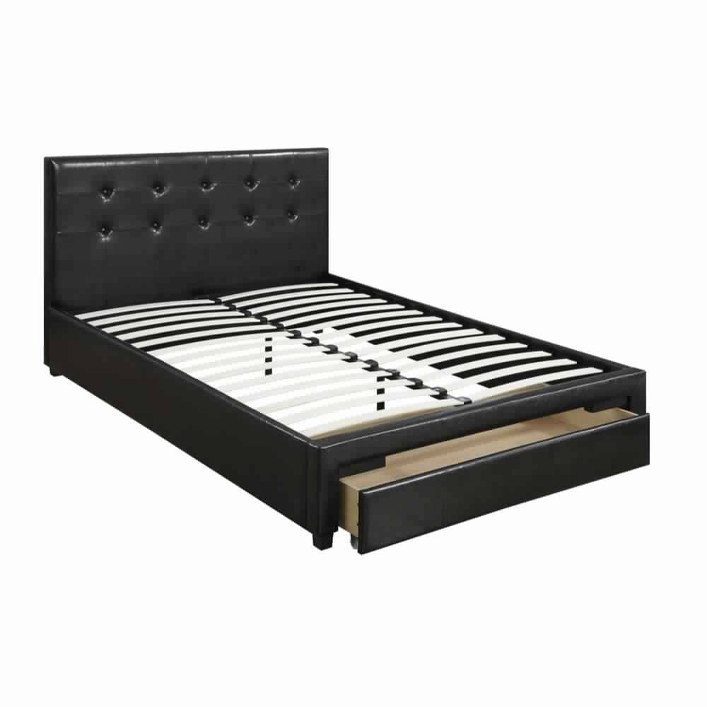 Alt View 1. Manhattan Lane - Vivid Full Bed With Drawer - Black.