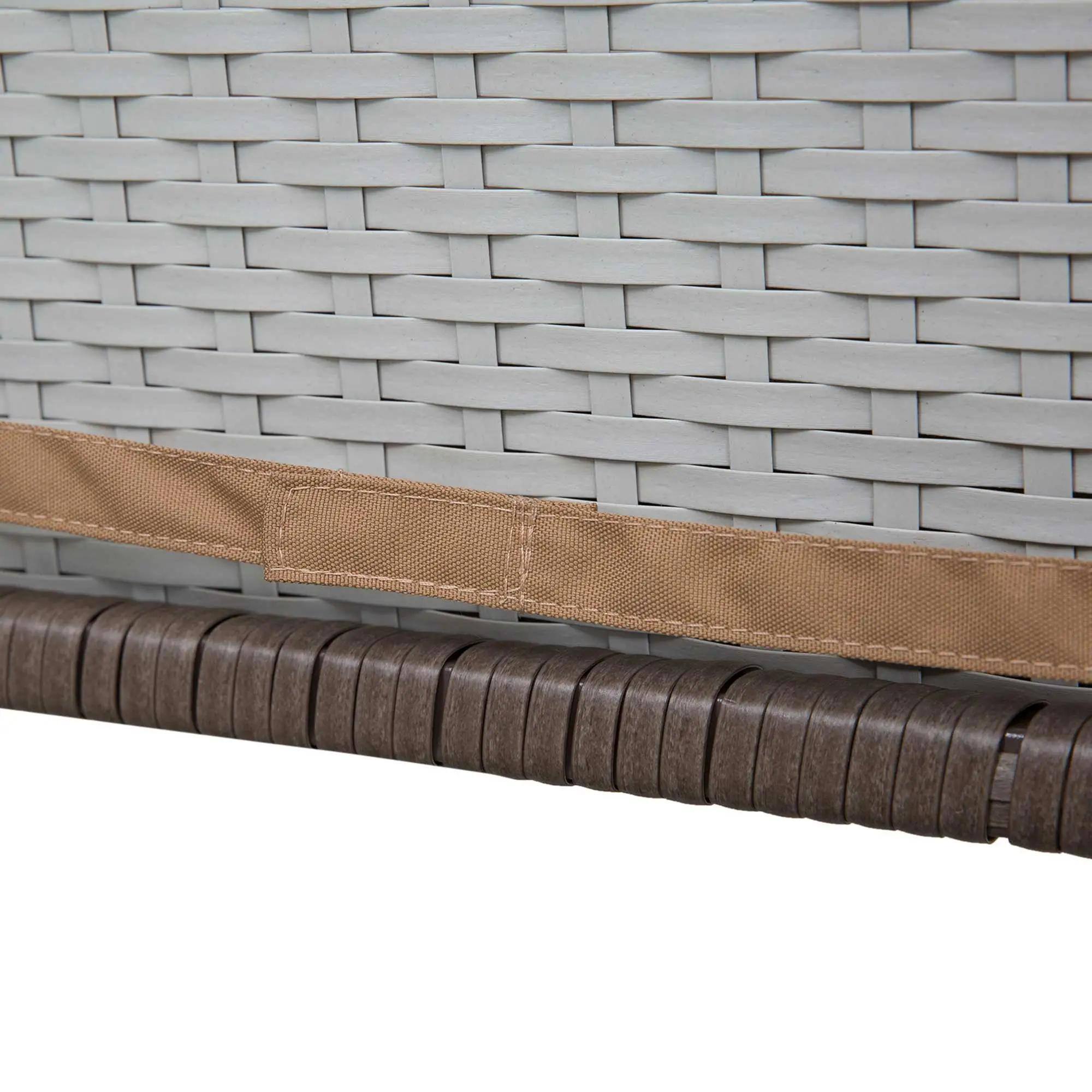 Back. Resenkos - Resenkos 3 PCS Rattan Wicker Bar Set, 1 Table And 2 Stools, Mixed Brown - Mixed Brown.