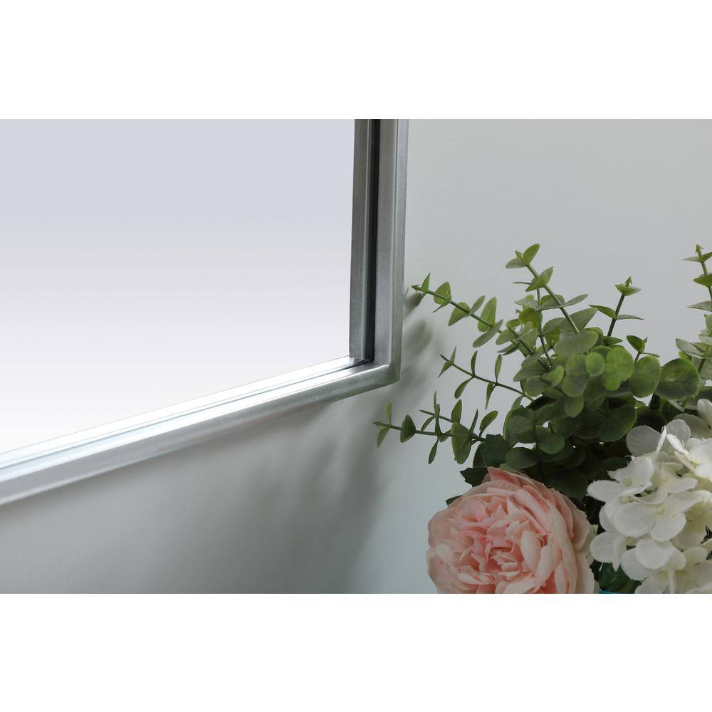 Alt View 3. Elegant Decor - Metal Frame Arch Mirror 24x36 Inch in Silver - Silver.