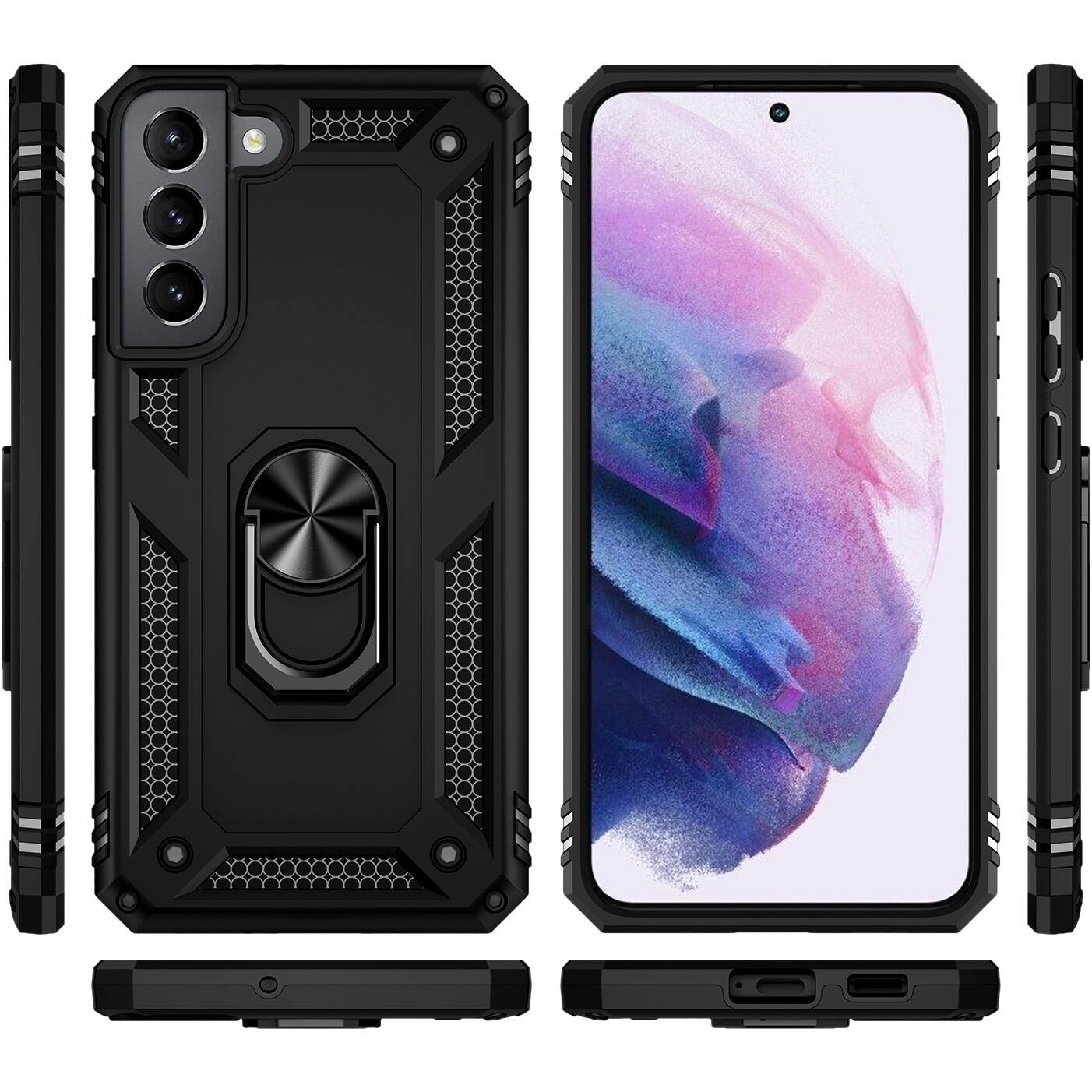 Alt View 13. SaharaCase - Military Kickstand Series Case for Samsung Galaxy S22 - Black.