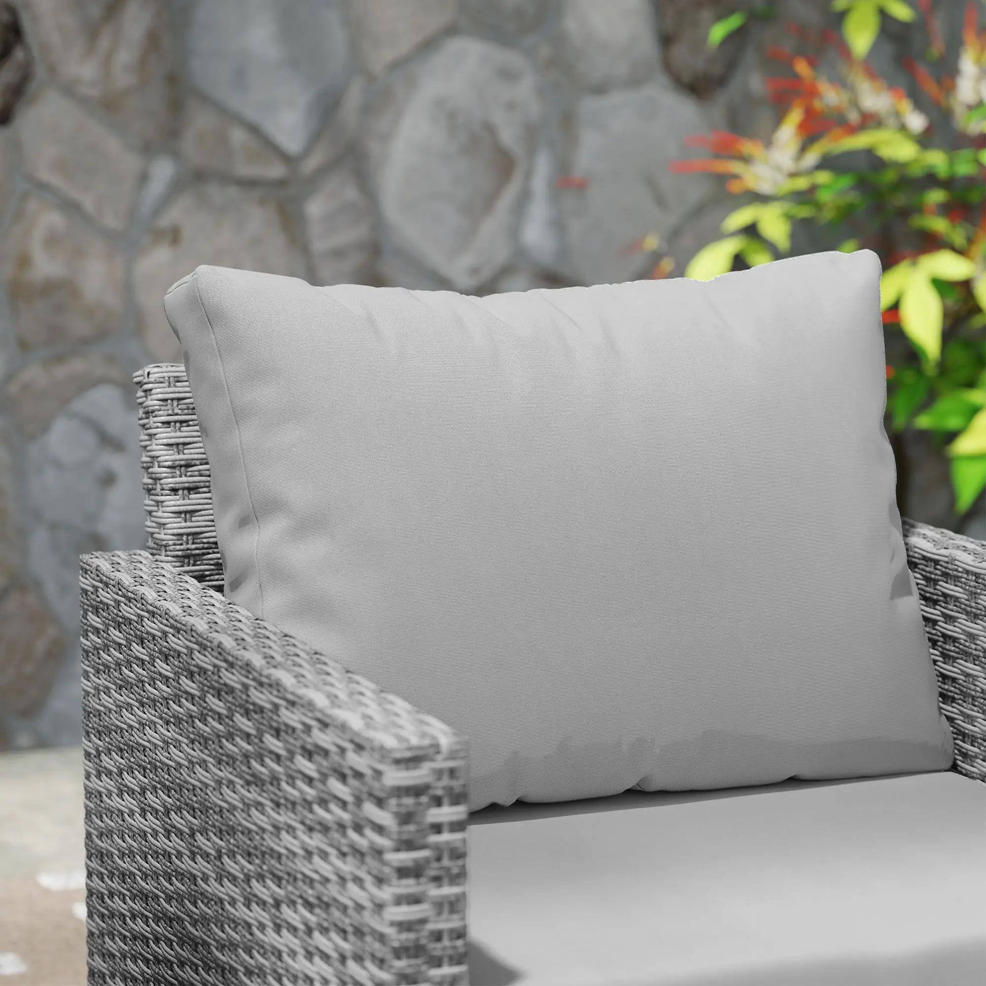 Alt View 1. Resenkos - Resenkos 3PCS Patio Set, Wicker Bistro Set, Backyard, Porch, Balcony, Light Gray - Light Gray.