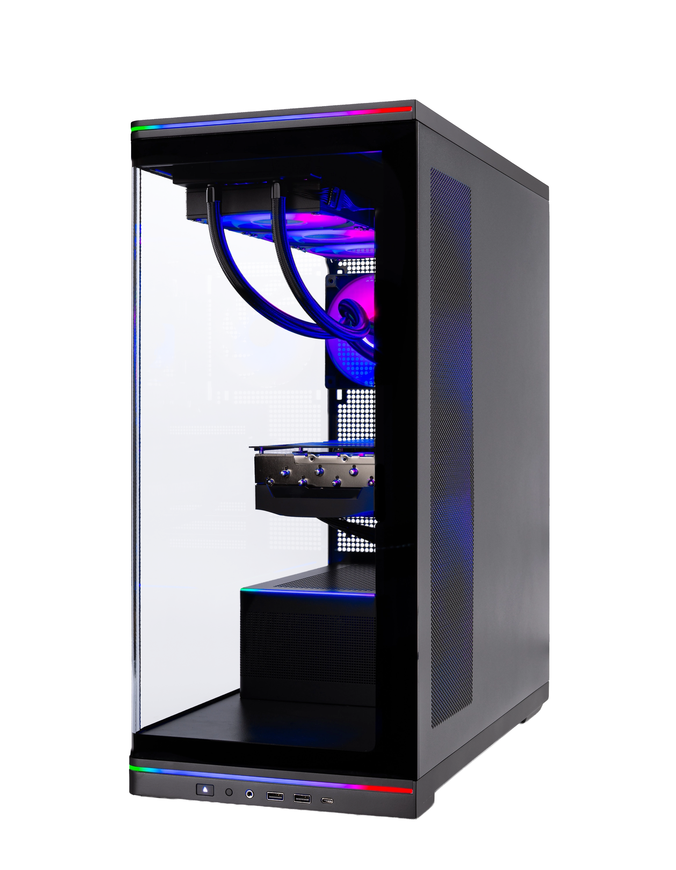 Left. Skytech Gaming - Skytech BLAZE5 - AMD Ryzen 7 7800X3D, 5070, 32GB 6000 MHz DDR5 RAM, 850W GOLD A3 PSU - Black.