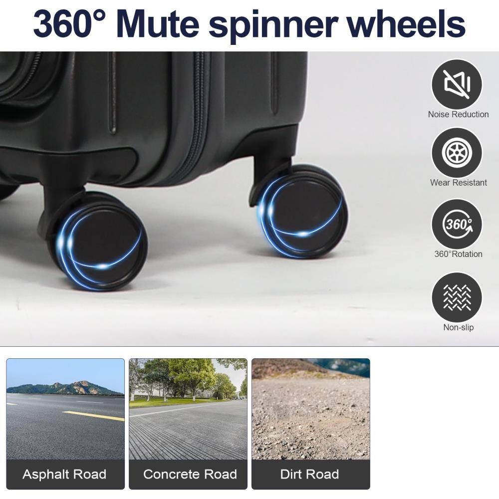 360° Mute spinner wheels

- Noise Reduction
- Wear Resistant
- 360° Rotation
- Non-slip

Asphalt Road  
Concrete Road  
Dirt Road