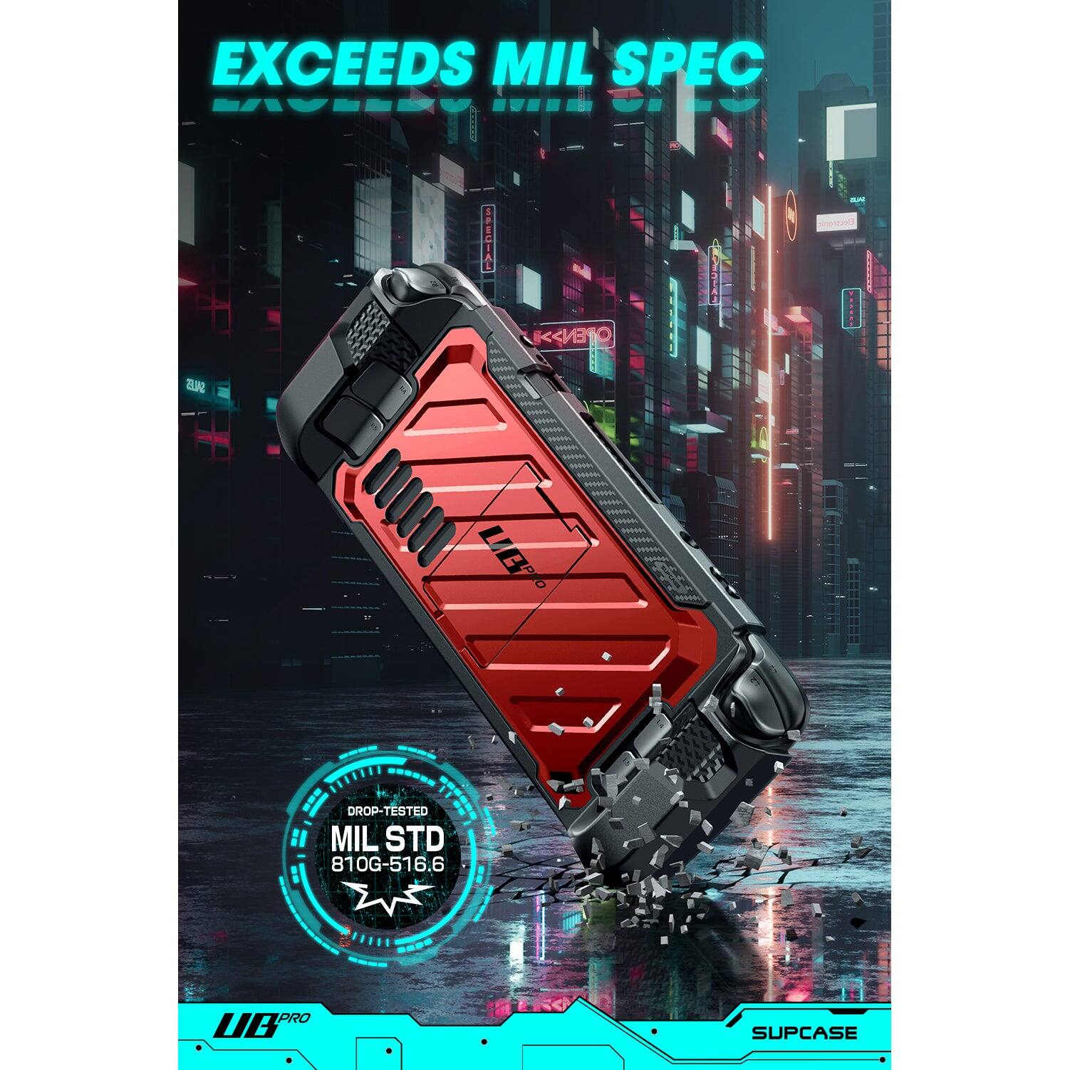 EXCEEDS MIL SPEC  
DROP-TESTED MIL STD 810G-516.6  
SUPCASE