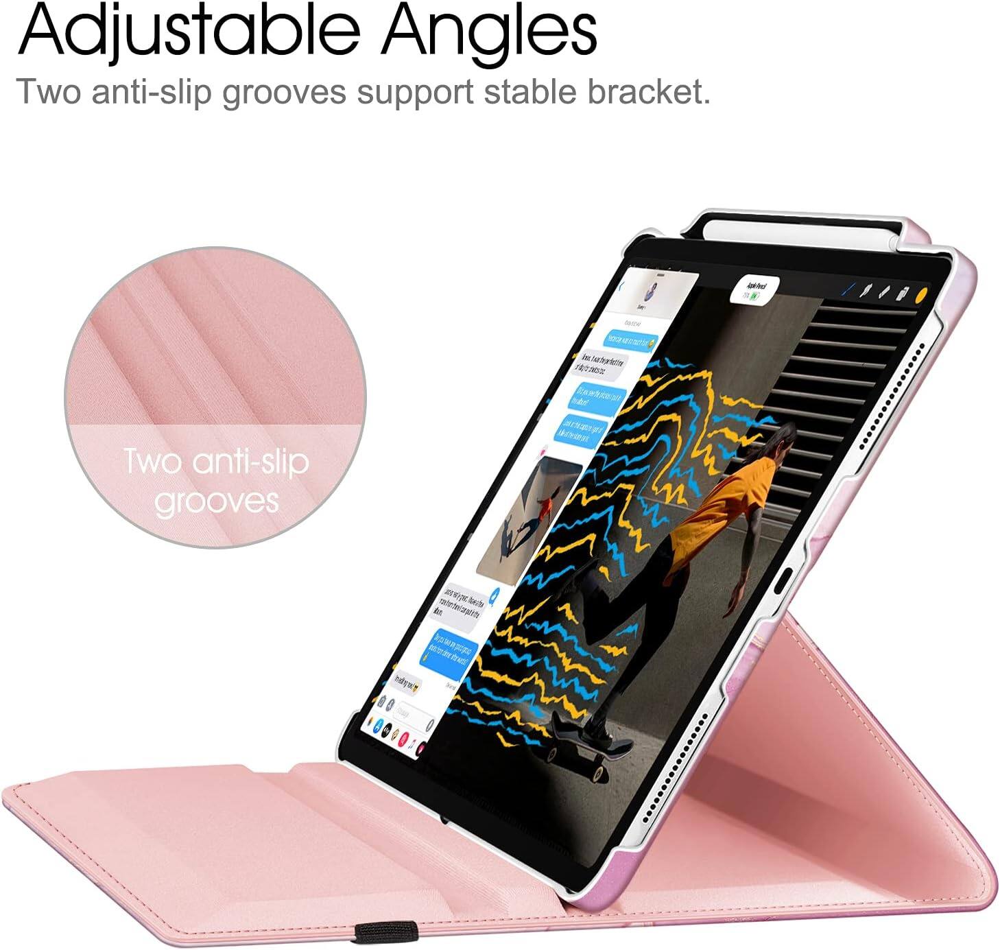Adjustable Angles  
Two anti-slip grooves support stable bracket.  

Two anti-slip grooves