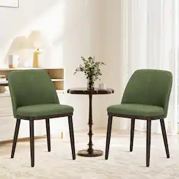 Green Set of 2 Upholstered Dining Chairs