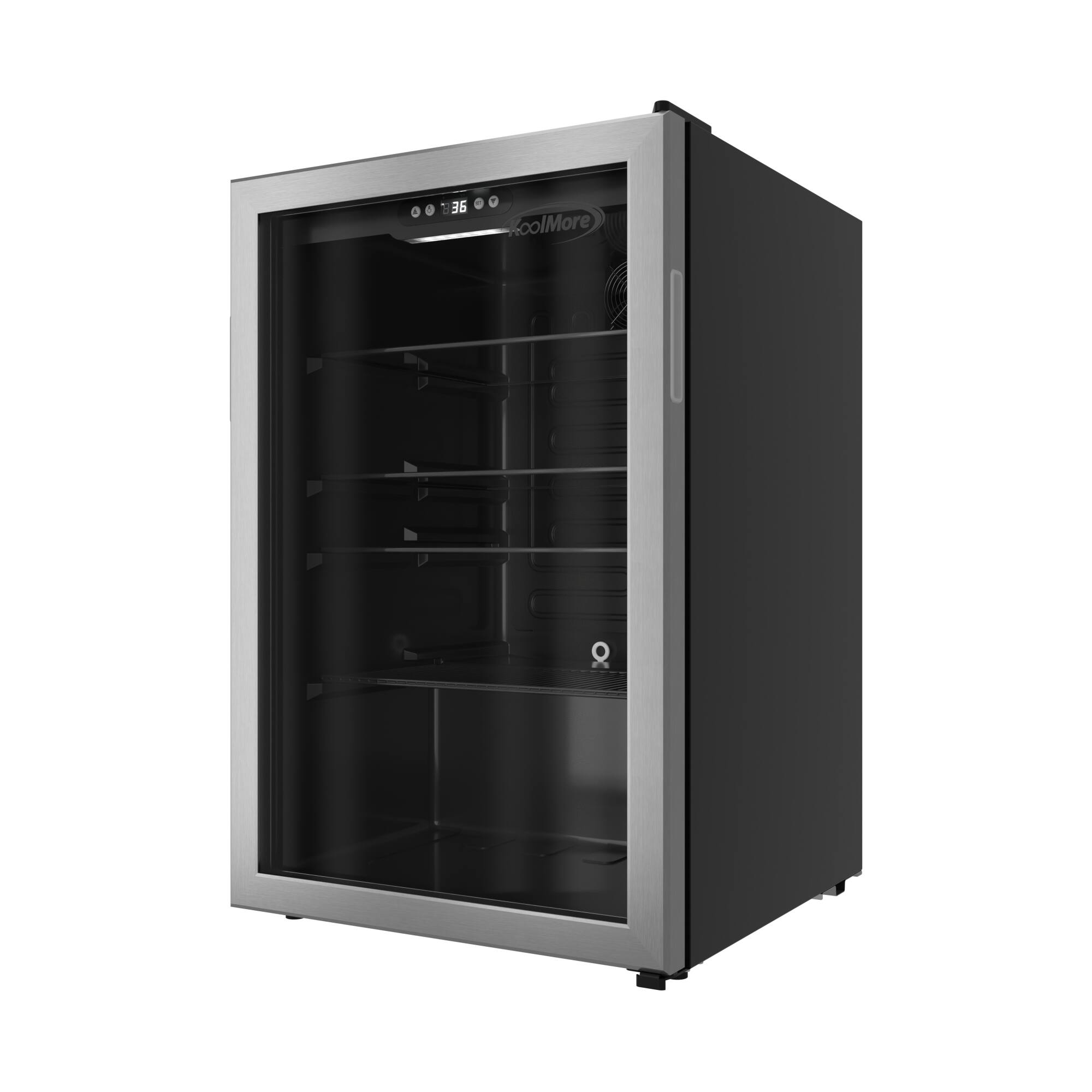 Alt View 4. Koolmore - 20 in. 4.5 cu. ft. Glass-Door Beverage Refrigerator Merchandiser with a 120-Can Capacity (KM-BR45SS) - Black.