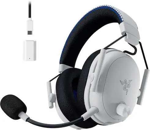 Front. Razer - BlackShark V3 Pro ANC Wireless Over-the-Ear Gaming Headset for PlayStation, PC, Mac, Nintendo Switch, Smartphone - White.