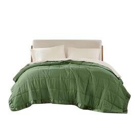 Gracie Mills - Seville Lightweight Down Alternative Blanket with Satin Trim - Green