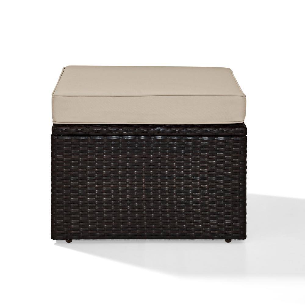 Back. Crosley Furniture - Palm Harbor Wicker Outdoor Ottoman - Sand.