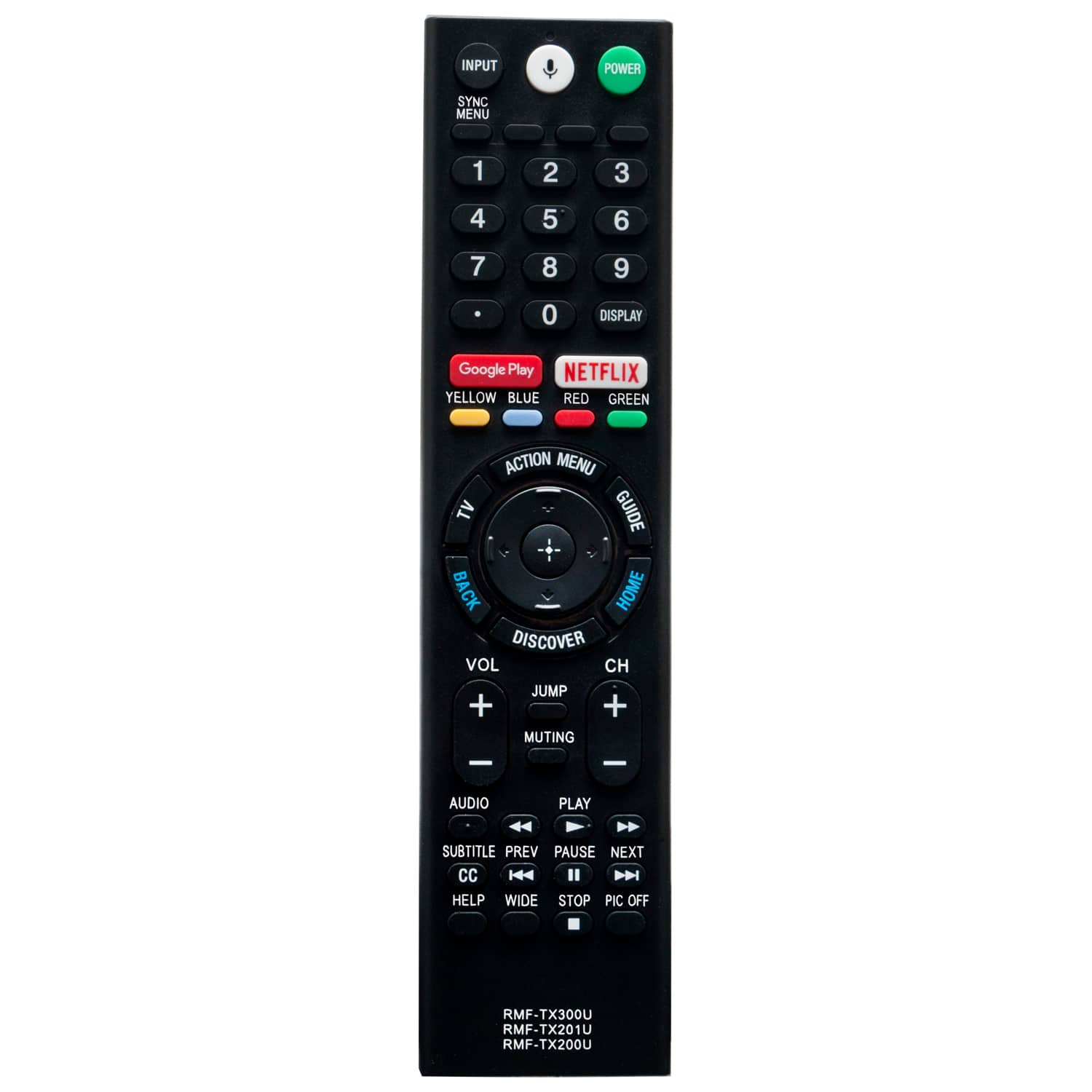 VINABTY - New RMF-TX300U Voice Replaced Remote Control Fits for Sony TV XBR-43X800E XBR-49X800E XBR-55X850DS XBR-65X930E - Black