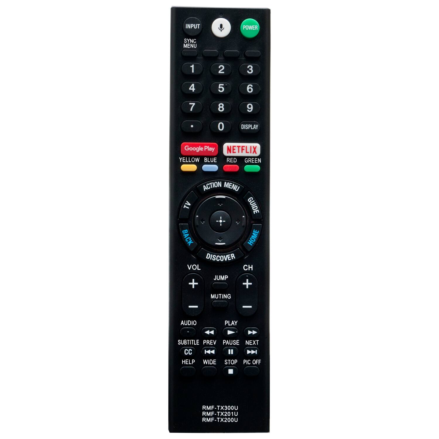 VINABTY - New RMF-TX300U Voice Replaced Remote Control Fits for Sony TV XBR-43X800E XBR-49X800E XBR-55X850DS XBR-65X930E - Black