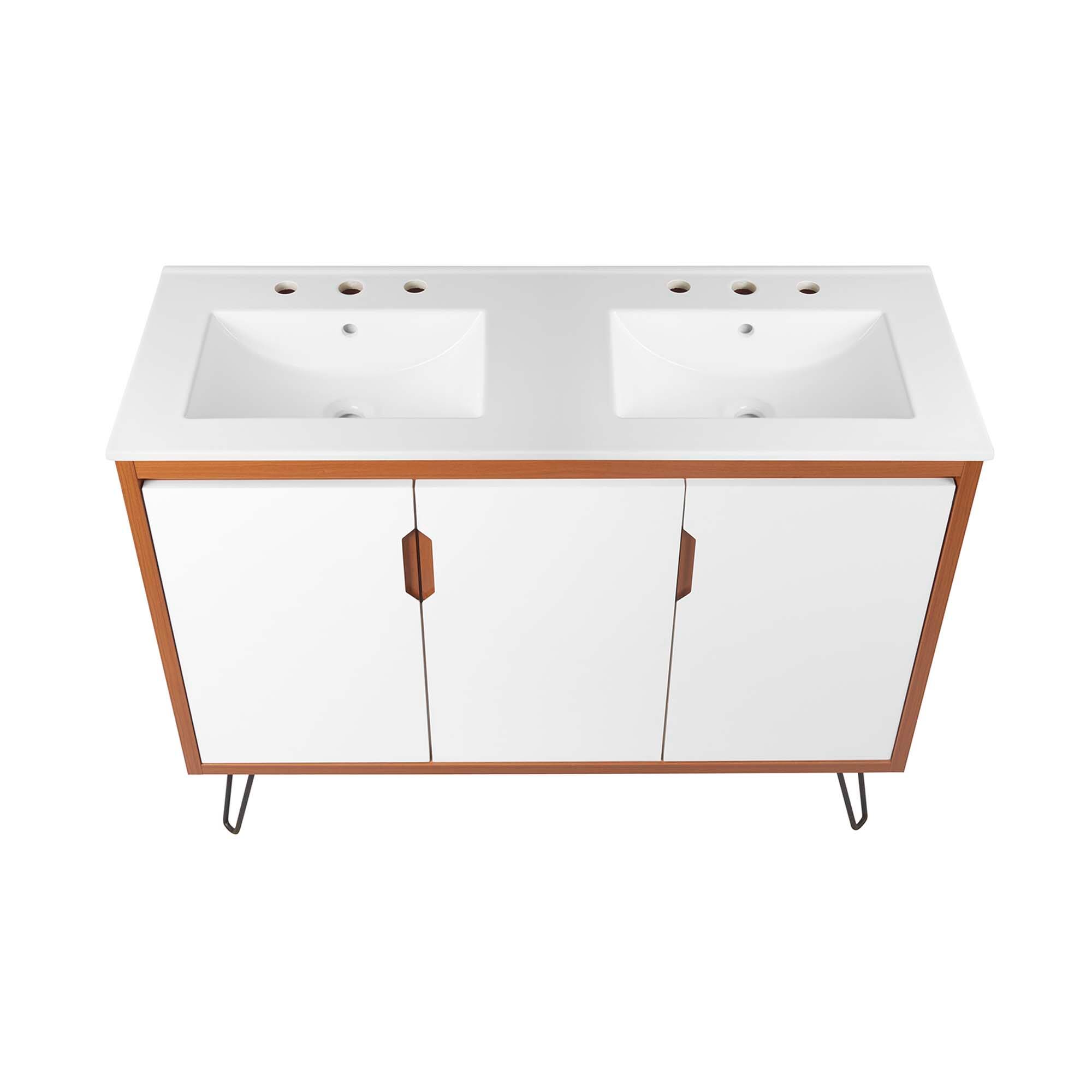 Alt View 3. Modway - Energize Bathroom Vanity Basin Included by Modway - Cherry White White.