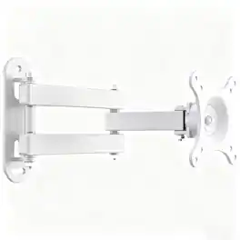 Dazzed Corner - Articulating Full‑Motion Wall Mount Bracket for 10"-30" LCD LED Screens, Max VESA 100x100mm, 33lbs Load - White