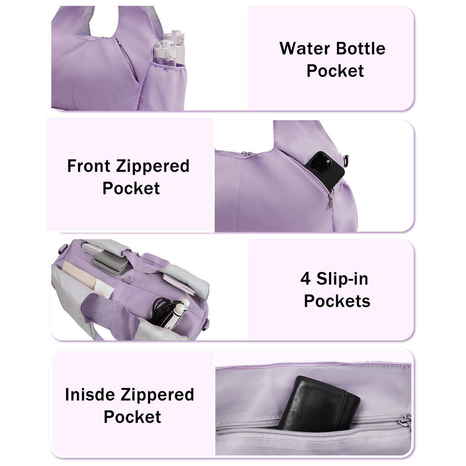 Alt View 2. Pacoar Cade - Gym Bag For Women With Shoe Compartment Yoga Mat Wet Pocket And Water Bottle Holder Weekender Strap - Black.