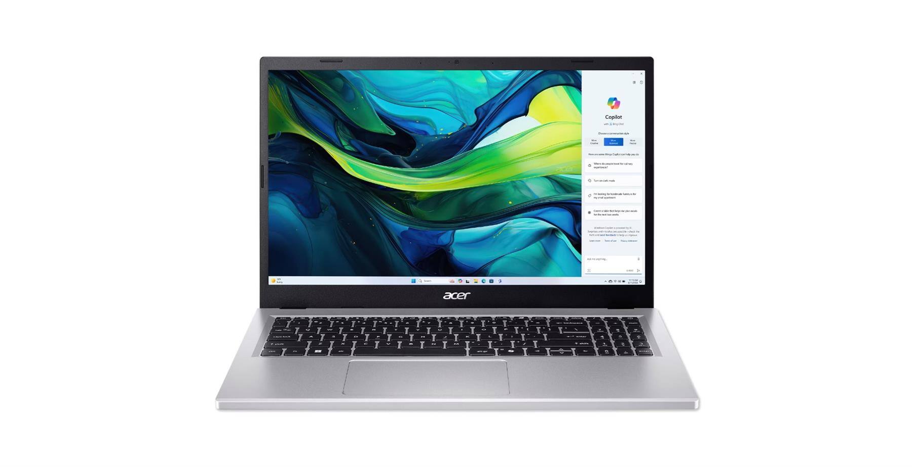 Acer - Aspire Go 15 AI Laptop, 15.6" Touch FHD, i7-13620H, 32GB DDR5, 1TB SSD, Wi-Fi 6, Win 11 Home - Pure Silver