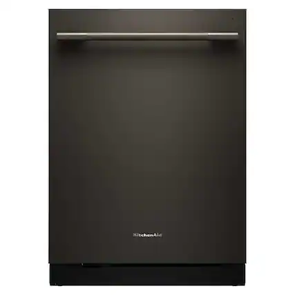 Front. KitchenAid - 24" Top Control Built-In Dishwasher with 360 Max Jets Third Rack, Advanced ProDry, Ultra-bright LED Lighting - Black Ore.