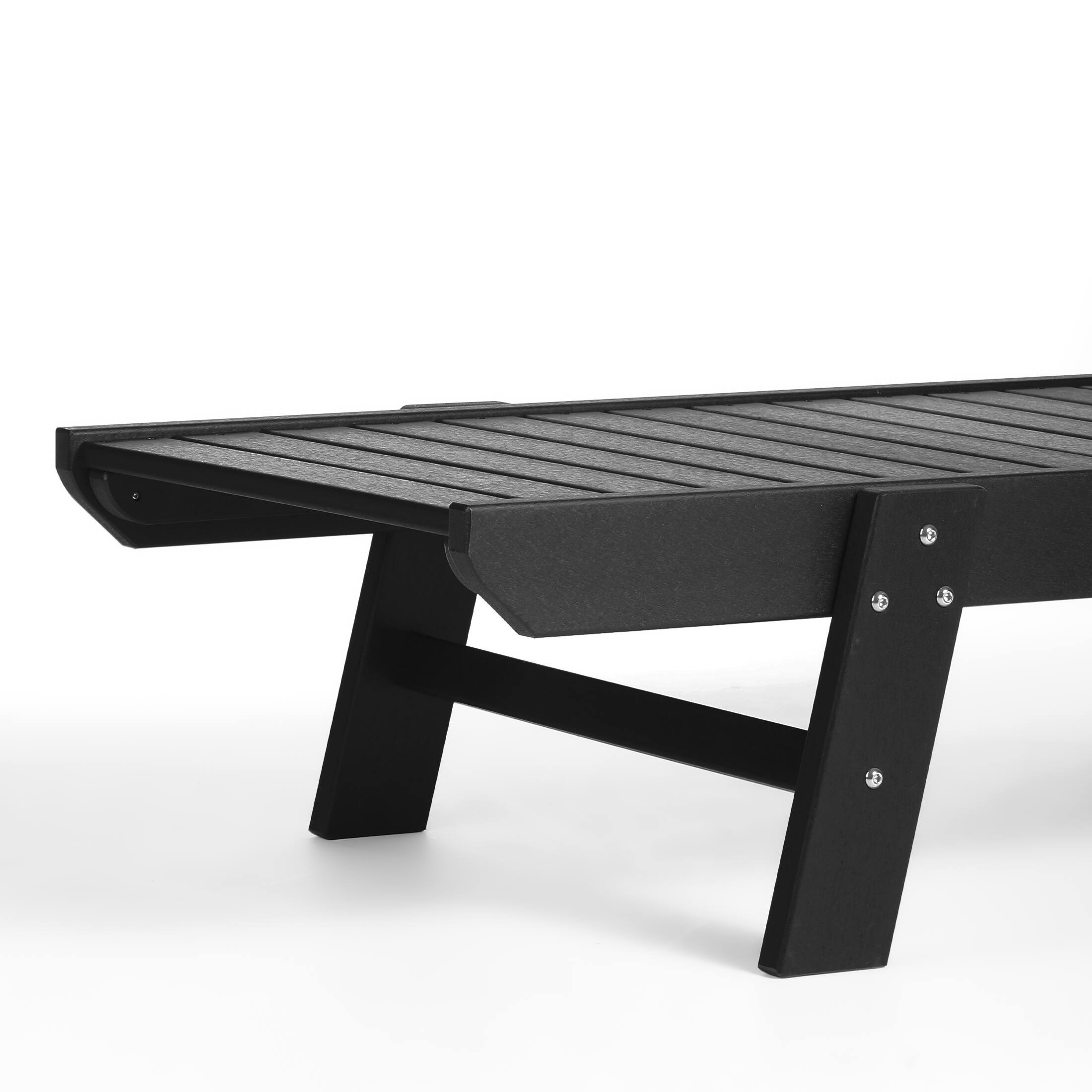 Alt View 4. WestinTrends - WestinTrends Malibu Poly Reclining Chaise Lounge - Black.