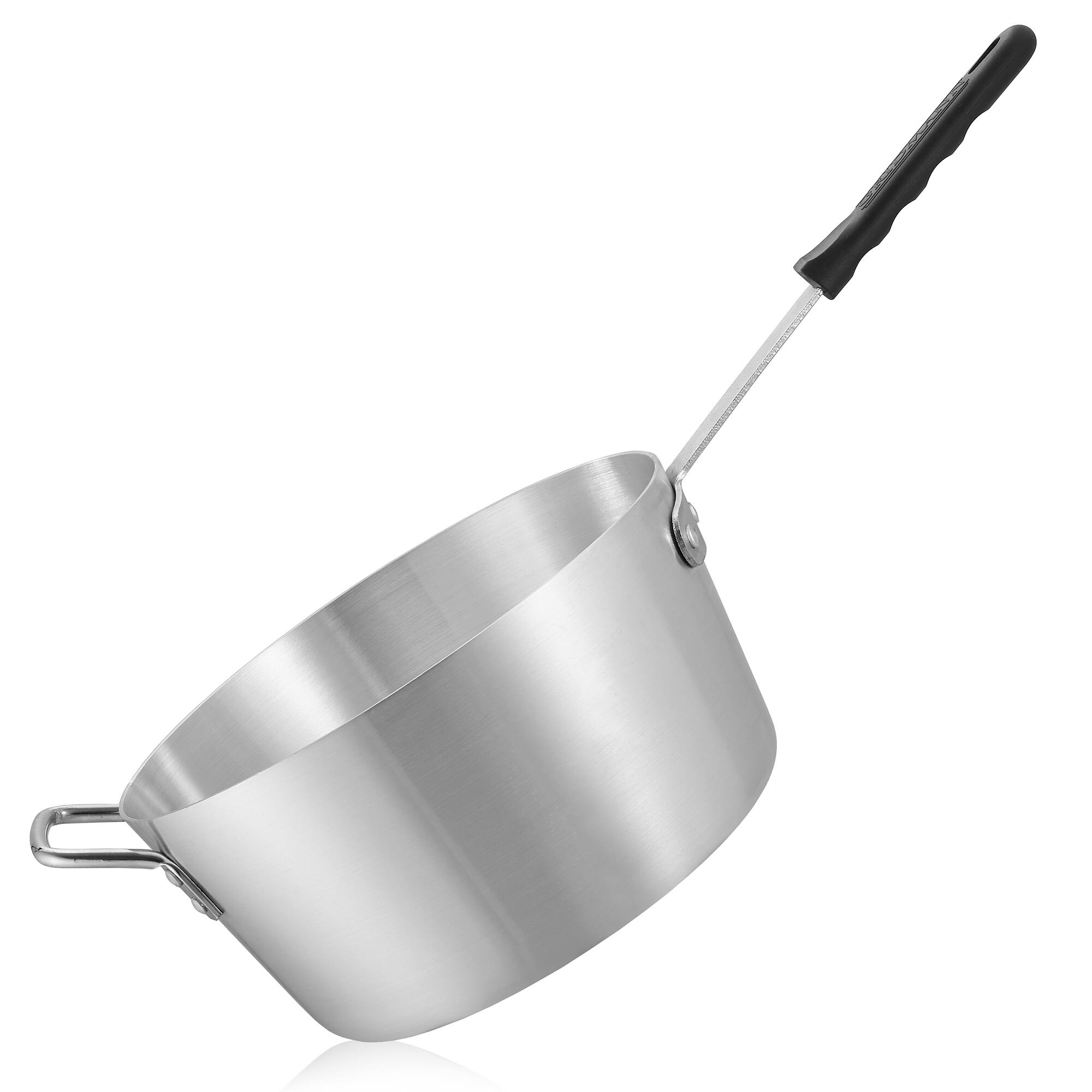 Alt View 3. GRIDMANN - 10-QT Aluminum Sauce Pan and Silicone Handle - NSF Pro Cookware - Silver.