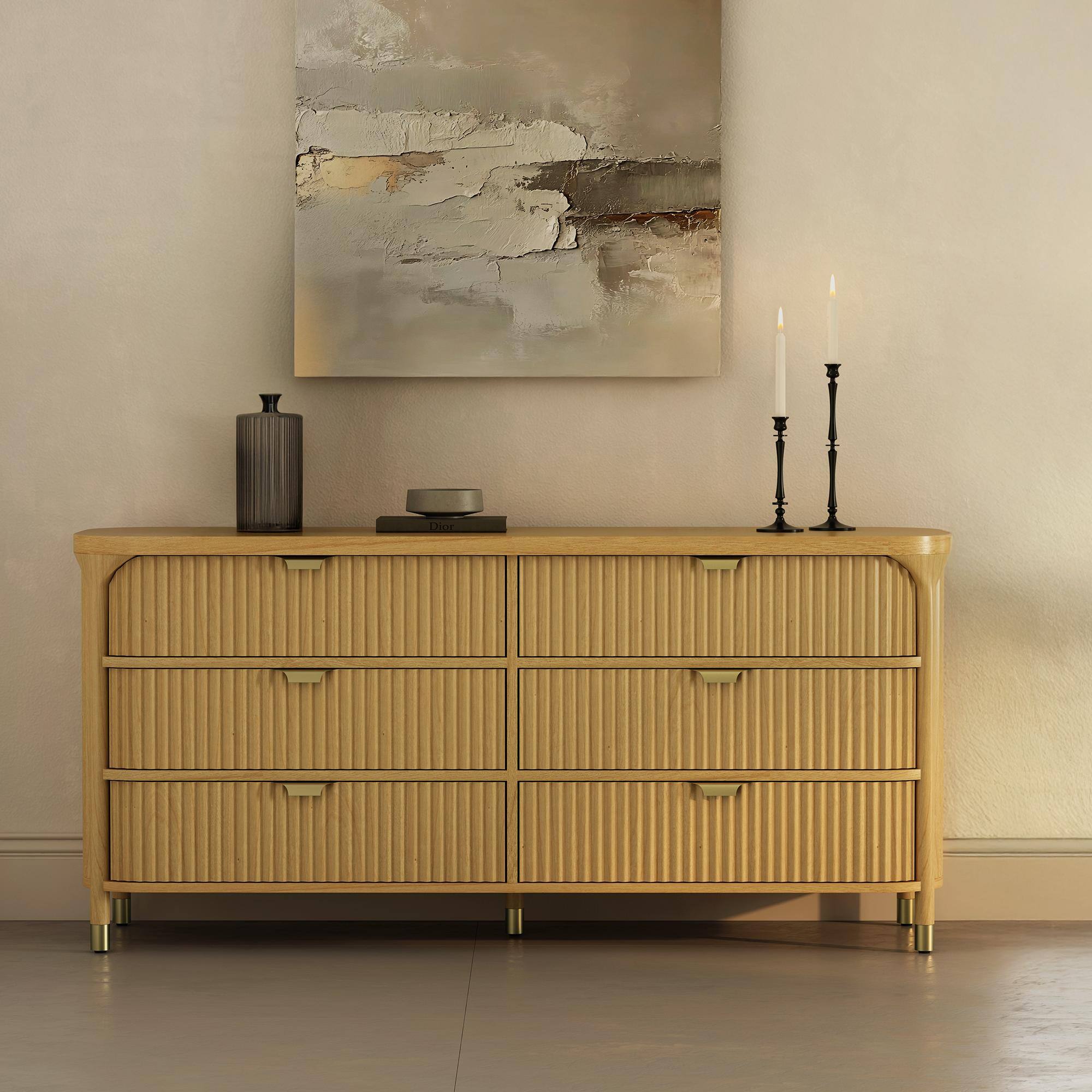 Angle. Manhattan Comfort - Park Contemporary 68" Dresser - Natural.