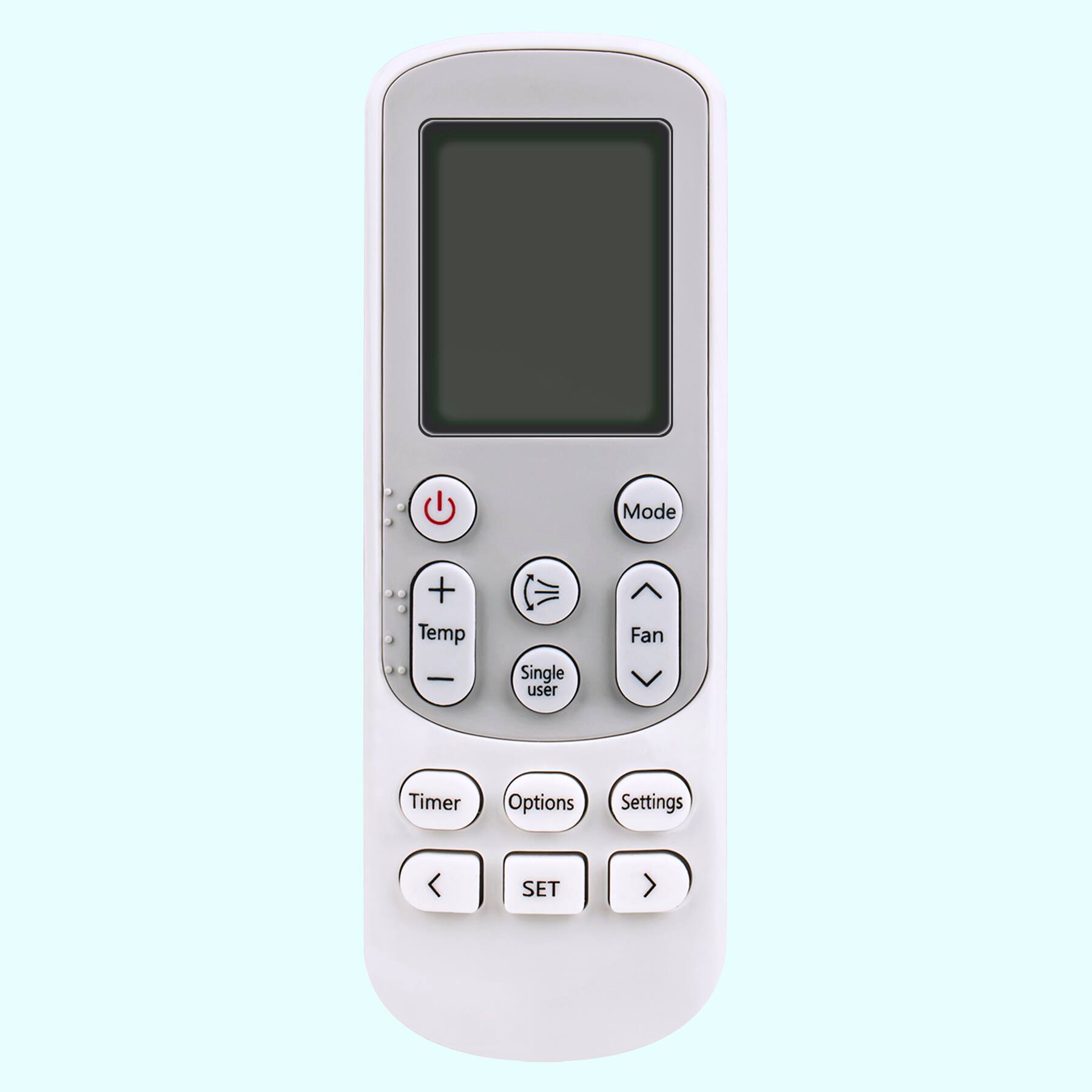 Mode  
Temp  
Fan  
Single user  
Timer  
Options  
Settings  
SET